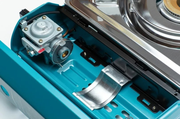 Газовая плита NaMilux NA-P4033PS Латунь 3 клапана (Бирюзовый / Нержавейка)